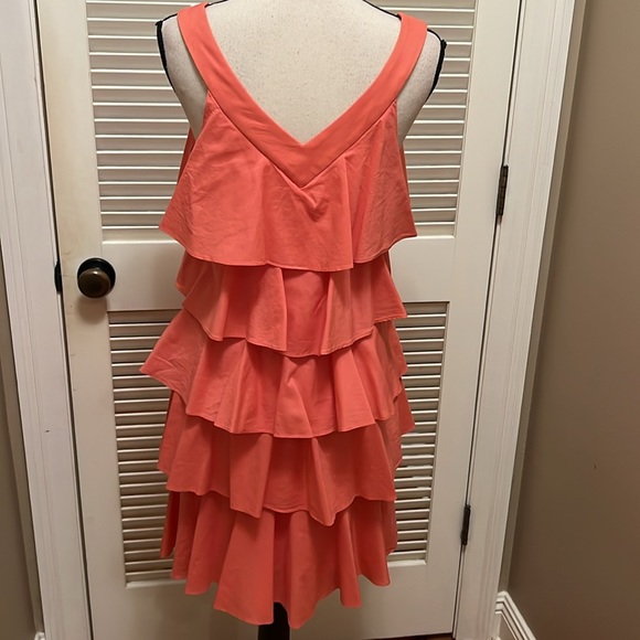SL Fashions Tiered Dress in Tangerine, Size 8 - Picture 10 of 16